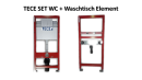 TECE WC Waschtisch-Set Spülkasten Nr. 9400000 + 9310000 inkl Drückerplatte weiss