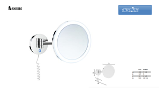 SMEDBO OUTLINE Wand-Kosmetikspiegel rund 5-fach LED Touch Control FK482E 