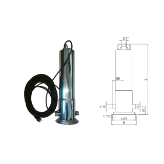 Umbra Acuasystem 60 Austauschpumpe für Rainsub / Combipress 5,7bar 230V interner Kondensator mit Schuko Stecker 230V